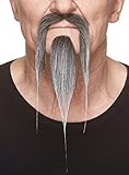 Mustaches Selbstklebende Neuheit Shaolin Fälscher Bart und Fälscher Schnurrbart für Erwachsene Salz und Pfeffer Farb