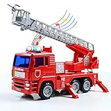 jerryvon Feuerwehrauto Feuerwehr Spielzeug mit Wasserspritze Sirene und licht Auto Kinder spielzeugauto groß Rollenspiel kinderspielzeug kinderspiele Spielzeug ab 3 4 5 6 Jahren Jung