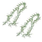 JKKJ Künstliche Eukalyptus-Girlande, 2 Stück, künstliche Grünpflanze, Hochzeits-Hintergrund, Wanddekoration, 1,8 m pro Strang, künstliche Hängepflanze für Tisch, Festival, Party-Dek