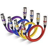 XLR-Kabel EBXYA-Mikrofonkabel 1M/3FT 4Pack Symmetrisches Stecker-auf-Buchse-Kabel XLR-farbiges Patchkab