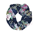 MANUMAR Loop-Schal für Damen | Hals-Tuch in hell-grün mit Rosen Motiv als perfektes Herbst Winter Accessoire | Schlauchschal | Damen-Schal | Rundschal | Geschenkidee für Frauen und M