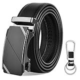 Herren Gürtel Ratsche Automatik Belt - Automatikschließe Business Anzug Güertel Länge 120 cm Breit 3,8 cm mit Verstellbarer Unisex Arbeitsgürtel Universal Outdoor Güertel für Jeans Ledergürtel Schw