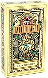 HEZHANG Tattoo Tarot English Full Version Tarot Deck Mit Eguide Buch Einstruction Kartenspiele Gibstoff Spiele Set Destiny Vorhersage Spielk