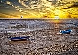 CALVENDO Im Watt vor Wilhelmshaven, Poster DIN A2 quer, Bilder, Kunstdruck, Wandbild, Wanddeko, Prints ohne R