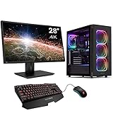 Sedatech Wasserkühlung Pro Gaming PC AMD Ryzen 7 3800X 8X 3.9GHz, Geforce RTX 3080 Ti 12Gb, 32GB RAM DDR4, 500GB SSD NVMe M.2 PCIe, 3TB HDD, USB 3.1, WLAN, 28' LED 4K Monitor, M/T, Win 10