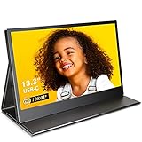 Portable Monitor, EVICIV 13.3 Zoll USB-C Tragbarer Monitor, FHD 1080P Monitor, IPS-Bildschirm, mit Mini HDMI, Type-C, Kompatibel mit Laptop, Phone, Xbox, PS4 mit Schutzhülle und VESA L