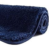 SFLXO Rutschfeste Badematte, maschinenwaschbar, strapazierfähig, weich, wasserabsorbierend, aus Mikrofaser, 120 x 70 cm, Marineb