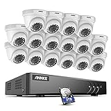 ANNKE 1080P Überwachungskamera Set System CCTV Videoüberwachung 16-Kanal 5MP Lite H.265+ DVR Rekorder mit 16 x 2MP Outdoor Überwachungskamera für Innen/Außen,30M IR Nachtsicht,Bewegungsalarm(3TB HDD)