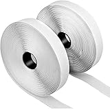 Mitening Klettband Selbstklebend Extra Stark 10M, Klettverschluss Selbstklebend Doppelseitiges Klebeband Fliegengitter Selbstklebendes Klebepads Klettbänder Hakenband Flauschband 20mm Breit Weiß