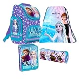 Frozen 2 II Eiskönigin 4 Teile Set Schulranzen Ranzen Tornister Federmappe Federtasche mit Sticker von Kids4shop S