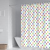 Beydodo Duschvorhang Antischimmel 120x180, Badezimmer Vorhang Wasserdicht Polyester Bunte Punkte M