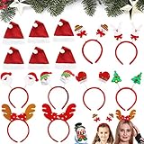 8 Arten Weihnachts Haarreif,6 Stück Weihnachtsmütze,Weihnachten Haarreif,Weihnachten Stirnband,Weihnachtsfeier Hut,Stirnbänder Partyhüte,Weihnachten Kopfbedeckung,Weihnachtsfeier Kostüm Party