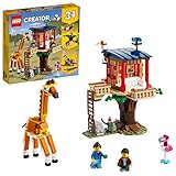 LEGO 31116 Creator 3-in-1 Safari-Baumhaus - Katamaran - Flugzeug Spielzeug, Set mit Giraffe und Löwe für Safari-Tierfans ab 7 J