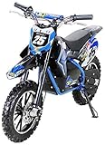 Kinder Mini Elektro Crossbike'Gepard' 500 Watt verstärkte Gabel 36 Volt Enduro Motorcrossbike Pocketbike (Blau)