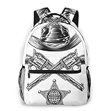 USGYY Rucksack Männer Damen Cowboyhut S Stern, Laptop Rucksäcke, Kinderrucksack Schulrucksack Daypack für Jungen M