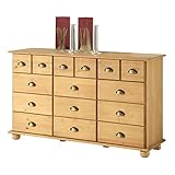 IDIMEX Kommode Apothekerschrank Landhauskommode Sideboard Colmar mit 12 Schubladen, Muschelgriffe, in gebeizt/gew