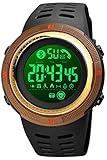 Herrenuhr Digital Sport,Schrittzähler ohne App und Handy,Pulsuhr Smartwatch iOS Android Bluetooth Kamera Kalorien Wecker LED Uhr Stoppuhr 3 ATM Wasserdicht Fitnessuhr Herren M