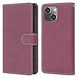 nancencen Kompatibel mit iPhone 5G / 5S / SE Handyhülle,Wallet Karten Slot Vintage Gefrostet Flip Cover Schutzhülle (Anti-Fall) für iPhone 5G / 5S / SE - Rose R