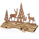 Weltbild Gartendeko Rost Wurzel Märchenwald - Weihnachtliche Waldtiere Figuren Rost Deko für Garten | Gartendeko Figuren Hirsch Deko | Holz Deko & rostige Gartendeko als Balkon Deko Fensterbank Dek