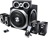 Edifier S550 Rev.2 5.1 Soundsystem (5x 35 Watt Satelliten, 1x 120 Watt Subwoofer) inkl. Fernbedienung schw