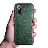 Für Xiaomi Poco F3 Hülle, Xiaomi Redmi K40 Pro, 6,7 Zoll Premium PU Leder Handyhülle Retro Design Full Protective Case für Xiaomi Poco F3 5G (Grün)