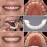 JRTF Provisorischer Zahnersatz Dental Silikon Zahnaufhellung, Kosmetische Zähne Sicherer Provisorischer Zahnersatz Ober und Unterkiefer für Covering Missing T
