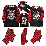 Familien-passendes Weihnachtspyjama-Set, langärmeliges Hemd, Top, lange Hose, Jumpsuit, Bodysuit Nachtwäsche Outfits für Papa Mutter Kinder Baby, Stil 15, 3-4 J