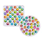 Gmajtars Push Pop Zappeln Spielzeug Simple Fidget Sensory Toy Pop Bubble Anti Stress Silikon Spielzeug Lindert Angstzustände Sensorisches Spielzeug für Kinder und Erwachsene (Quadrat + Kreis)