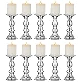 Kerzenständer, Kerzenständer Gold Metall Säulenkerzenständer Hochzeitsdekoration Kerzenständer Kerzenständer Dekoration Ideal für Hochzeiten Besondere Anlässe Partys (Silber, 1 .)