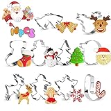Ausstechformen Weihnachten, 10 Stück Keksausstecher Weihnachten aus Edelstahl, Kinder Plätzchenausstecher Weihnachten Set für Plätzchen,Kekse,Gingerbread,Weihnachtsdeko.MEHRWEG