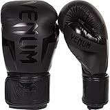 Venum Erwachsene Boxhandschuhe Elite, Schwarz Matt/Schwarz, 16