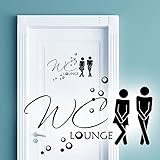 Wandaro W3331 Wandtattoo WC Aufkleber Mann/Frau WC Lounge I schwarz 27 x 16 cm I Bad Piktogramm Wandsticker Badezimmer Wandaufkleb