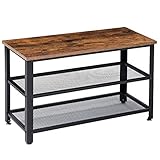 IBUYKE Schuhbank 73x30x45 cm, Schuhschrank, Schuhregal zum Sitzen, Schuhablage mit 3 Ebenen, Metallrahmen, für Eingangsbereich, Diele, Wohnzimmer, Industrie-Design TMJ004H