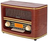 Nostalgie Kompaktanlage | Retro Radio Holz mit Bluetooth 5.0 | USB Wiedergabe | Kopfhörereingang | AUX-IN | Musikanlage Retro Style | Stereoanlage | Küchenradio | Nostalgie Radio | Vintage Radio…