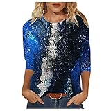 Langarmshirts für Damen Hemd Long Damen tichert Damen top blau Pullover schulterfrei Damen Hoddie Sport Shirt Frauen Pullover Damen ausgefallene S