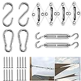 Xiaorouqiu Sonnensegel Befestigung, Sonnensegel Befestigung Zubehör Extra Heavy Duty Sun Shade Sail Hardware Kit für Canopy Outdoor Triangle Garden Yard Dreieck und Quadratisch, Qechteckig (42 stück)