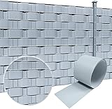 LARS360 30 Stück Grau Sichtschutzstreifen aus Hart PVC Einzelstreifen Zaunsichtschutz Doppelstabmattenzaun Sichtschutz für Doppelstabmatten Gartenzaun Balkon - Höhe: 19cm, Länge: 250