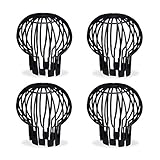 Relaxdays, schwarz Fallrohrschutz, 4er Set, Kunststoff Korb, Laub Rinnensieb, Regenrohrschutz, Dachrinnenschutz, Ø 13 cm,