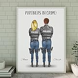 Polizei Paar Memory Poster | Personalisiertes Geschenk für Polizisten (DIN A4)