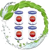 SHUAIG Filterpatrone Typ II für Bestway 58094, für Bestway 58148/58117 Familienpool Filterkartusche, Weiß/Blau (4 Pack)