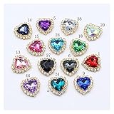 YTNGYTNG knöpfe 10 Teile/los Goldene Pfirsich Herz Strass Knöpfe, Acrylverzierung DIY. Multi- Color Nähende Dekoration Handwerk Zubehör (Color : Mix Color)