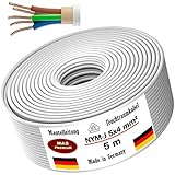 Feuchtraumkabel Stromkabel 5, 10, 15, 20, 25, 30, 35, 40, 50, 60 oder 70m Mantelleitung NYM-J 5x4 mm² Elektrokabel Ring für feste Verlegung (5 m)
