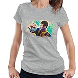 VINTRO Neymar Barcelona Damen T-Shirt Original Portrait by Sidney Maurer professionell bedruckt Gr. Small, g