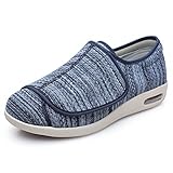 CANDSS Klettverschluss Comfy Arthritis Hausschuhe Gesundheits-Schuh,Bequem,Variabel Ultraweit, leicht an- und auszuziehen mit Luftpolster und atmungsaktivem Mesh,Hellblau,43