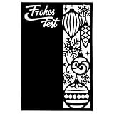 Stanzschablone | Frohes Fest 4 |14,5 cm x 9,5 cm | Passend für gängige Stanzmaschinen | Schablone zum Gestalten von Grußkarten, Einlegern | Weihnachten, Advent, Weihnachtsk