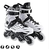 Herren Damen Inliner Inlineskates | 82A Rollen | ABEC9 Chrome Kugellager | Unisex Fitness Skates für Erwachsene (White, 39)