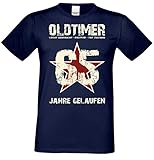 Herren T-Shirt : Oldtimer 65 Jahre : in Ihrer Wunsch-Farbe inklusive Urkunde lustige Geschenk-Idee zum Geburtstag Farbe: Navy-b