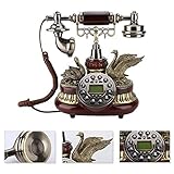 Diyeeni Antikes Telefon, Vintage Festnetztelefon mit FSK/DTMF Dual-System, Anrufer-ID-Anzeige Retro Schnurgebundenes Telefon, Wohnzimmer, Schlafzimmer, Hotel, Ladeneinrichtung