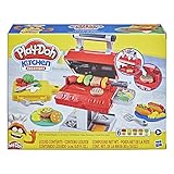 Hasbro F0652 Kitchen Creations Grillstation Spielset für Kinder ab 3 Jahren mit 6 Play-Doh Farben und 7 Zubehö