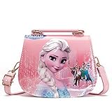 Fancyland Elsa Mädchen Taschen Frozen 2 Eiskönigin Kinder Umhängetasche mit Anna und ELSA 2 Spielzeug Handtasche (Pink)
